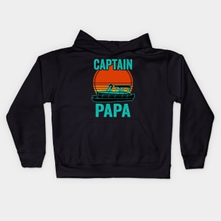 Pontoon Captain Dad Funny Pontoon Boat Lover Kids Hoodie